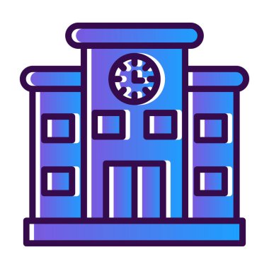 Bina binası simgesi - ana hatlar biçiminde