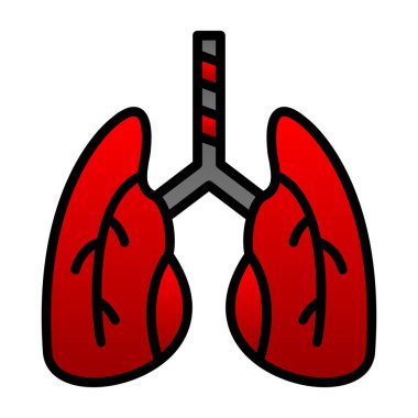 akciğerler web simgesi basit illüstrasyon 