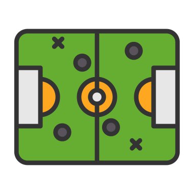 Futbol sahası ikonu. vektör illüstrasyonu 
