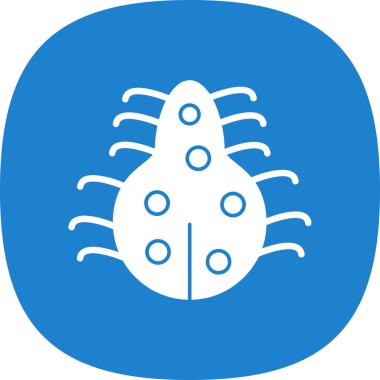 Örümcekli mavi bir ikonun vektör çizimi