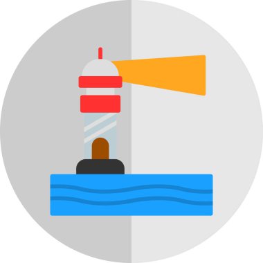 Deniz feneri. Web simgesi basit illüstrasyon