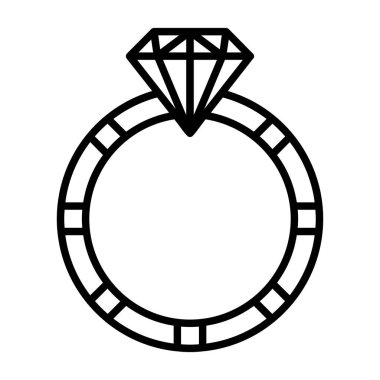 Taslak biçiminde elmas yüzük simgesi 
