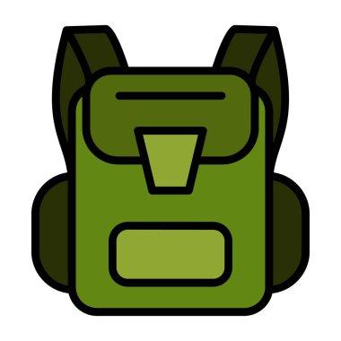 sırt çantası simgesi vektör illüstrasyonu 