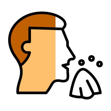 Kafası ve konuşma balonu vektör çizimi olan bir adam.