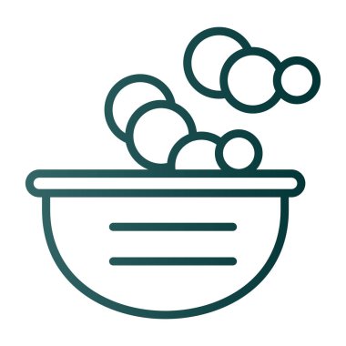 Sabun köpük ikonlu bir kase sıvı. 