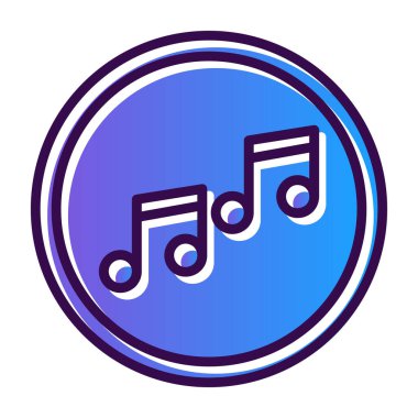 Müzik notaları düz web simgesi basit tasarım 