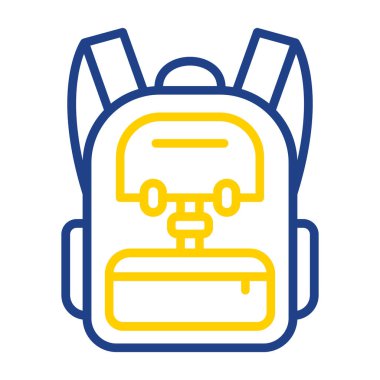 sırt çantası simgesi vektör illüstrasyonu 