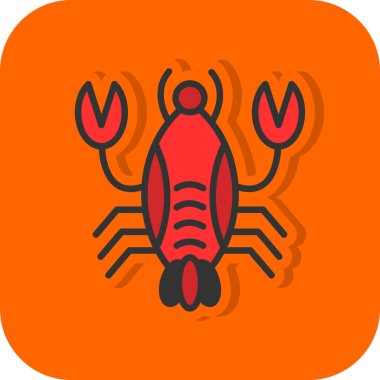 Istakoz simgesi, basit vektör illüstrasyonu             