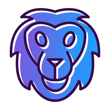 Aslan başı simgesi, vektör illüstrasyonu basit tasarım