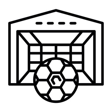 Futbol ikonu. Beyaz arkaplanda izole edilmiş web tasarımı için futbol vektör simgesi taslağı