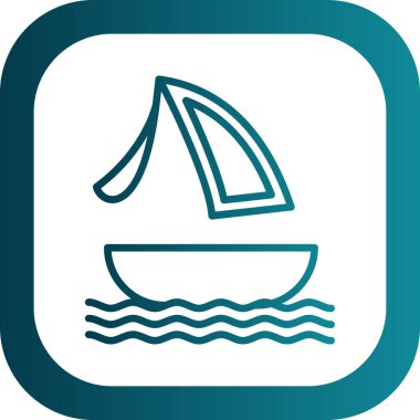 Sörf teknesi simgesi vektör çizimi tasarımı 