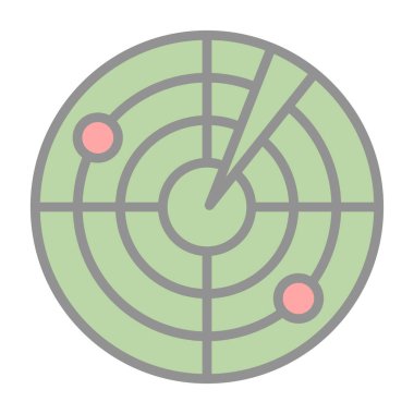 Radar modern simgesinin vektör illüstrasyonu              