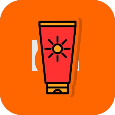 Güneş kremi simge vektör çizim