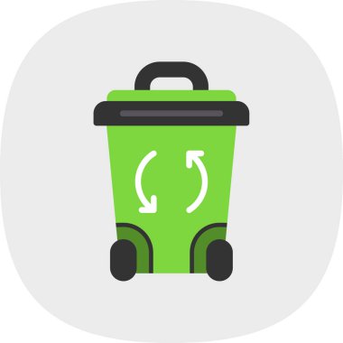 Çöp Kutusu simgesi, vektör illüstrasyonu basit tasarım