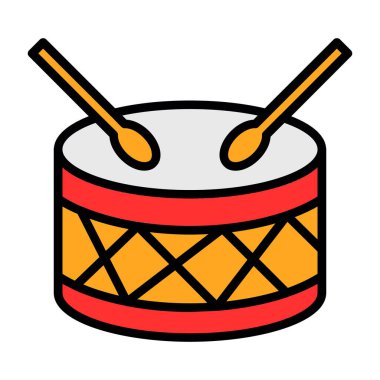 Vektör illüstrasyonu, Davul simgesi.