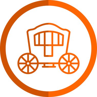 Carriage düz simgesinin vektör illüstrasyonu