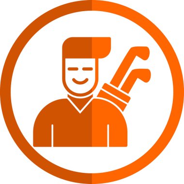 Golfçü web simgesi, vektör illüstrasyonu 