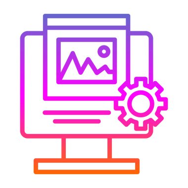 Dizüstü bilgisayar simgesi vektör çizimi