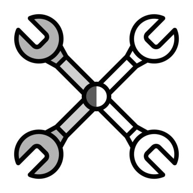 Çapraz anahtar ağ simgesi, vektör illüstrasyonu 