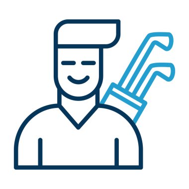 Golfçü web simgesi, vektör illüstrasyonu 