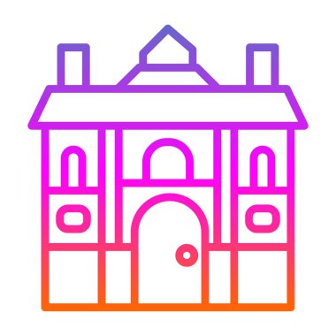 Bina. Web simgesi basit illüstrasyon