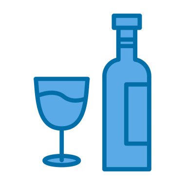 Buzlu şarap kadehi ve saman vektör çizimi tasarımı