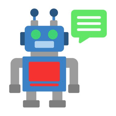 Robot simgesi, vektör illüstrasyonu basit tasarım