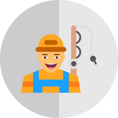 Beyaz arkaplanda balıkçı simgesi izole edildi 