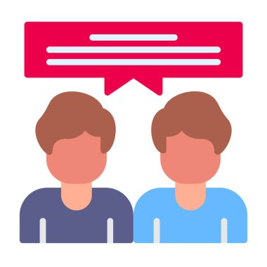 Sohbet baloncuğu olan birkaç kişinin vektör çizimi.