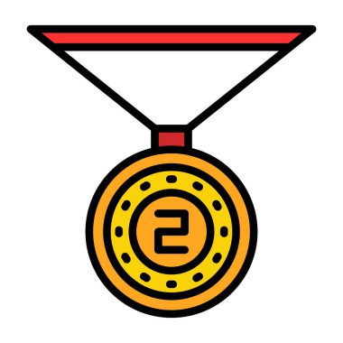 Madalya simgesi, vektör illüstrasyonu basit tasarım