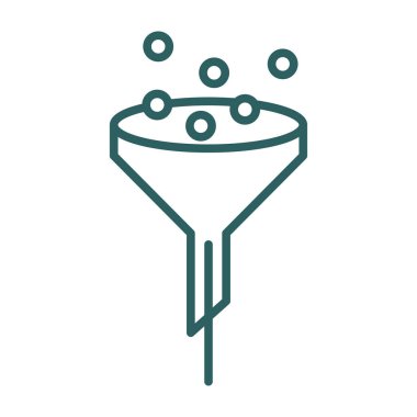 Bir cam simgeyle izole edilmiş huni