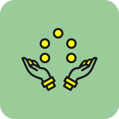 Bir el simgesinin vektör illüstrasyonu