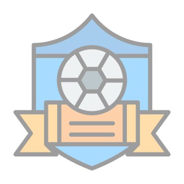 Kalkanlı futbol kupası ve futbol topu çizimi tasarımı
