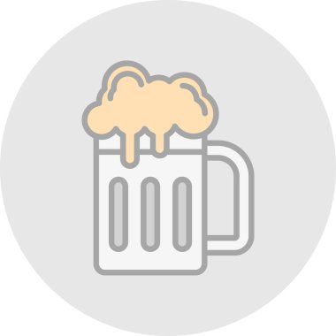 Bir bardak bira ikonu, vektör illüstrasyonu basit tasarım