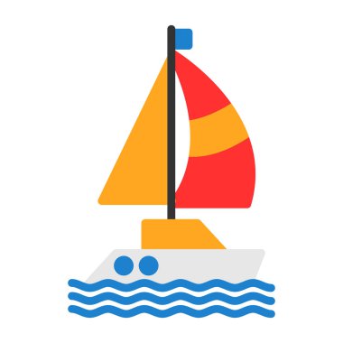 Yelkenli vektör renk simgesi 
