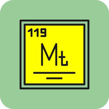 Meitnerium simgesinin vektör illüstrasyonu 