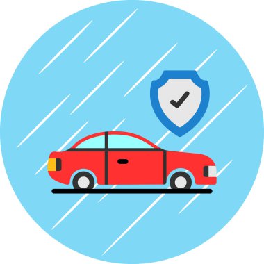 Araba sigortası simgesi basit illüstrasyon 