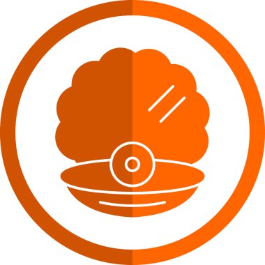 Kabuk kabuğu simgesinde inci, vektör illüstrasyonu