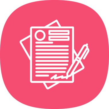 Sözleşme belgeleri web simgesi, vektör illüstrasyonu