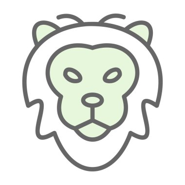 Aslan başı simgesi, vektör illüstrasyonu basit tasarım