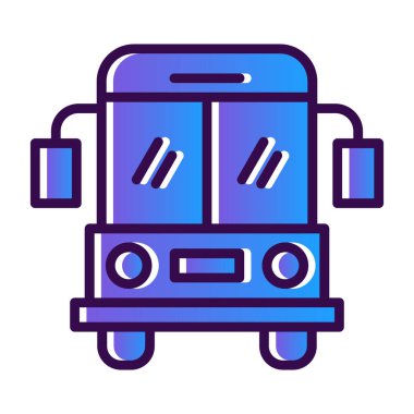 Okul servisi simgesi, vektör illüstrasyonu basit tasarım