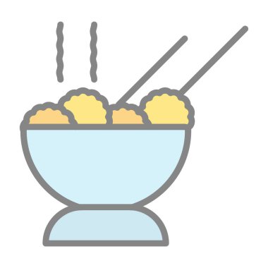 Vektör illüstrasyon, kasedeki köfte ikonu 