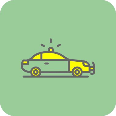 Polis arabası simgesi, vektör illüstrasyonu 