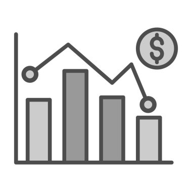 Pazar dalgalanması simgesi, vektör illüstrasyonu