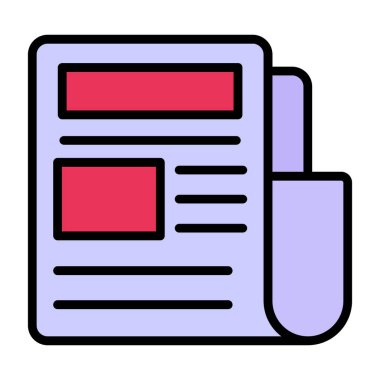 haber simgesi, gazete sembolü, vektör illüstrasyonu