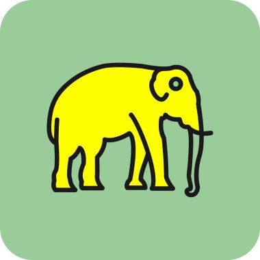 Fil simgesi, vektör illüstrasyonu basit tasarım