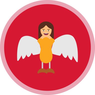 Melek vektör simgesi. beyaz arkaplan meleğinde izole edilmiş çizgi film vektör simgesi.