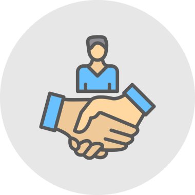 iş el sıkışma kutsal kişilerin resmi, vektör çizim