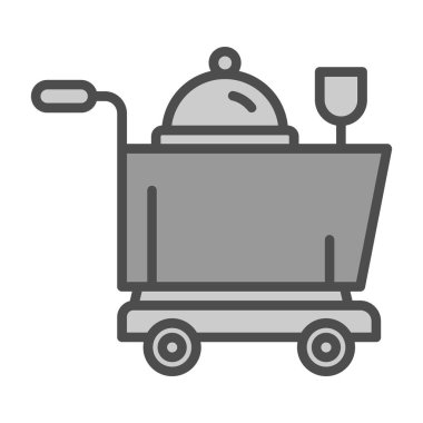 yemek arabası simgesi, vektör illüstrasyonu