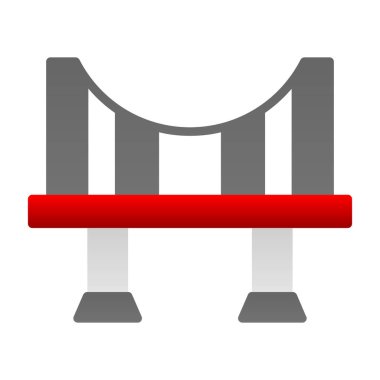 Düz biçimde beyaz arkaplanda izole edilmiş köprü simgesi.